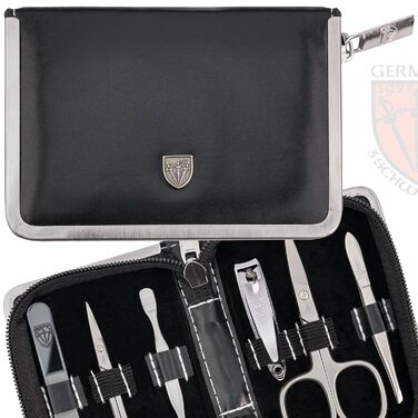 Набір для манікюру та педикюру DREI SCHWERTER 'Ferrara' 6 предметів, Німецька якість, Чорний шкіряний кейс | Манікюрний набір, педикюрний набір, шкіряний кейс