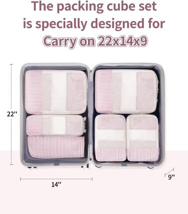 Набір органайзерів для валізи Narwey (6 шт.) - компресійні кубики для подорожей, рюкзаки, сумки-органайзери