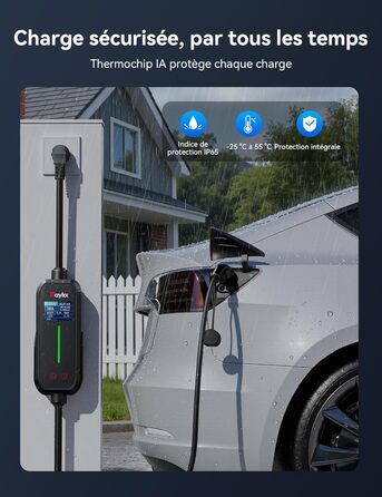 Raylix 2026 Neu 11kW Wallbox для електромобіля Typ 2 з кабелем 8-16A (3 фази), лічильником електроенергії, регулюванням струму та відтермінованим заряджанням + кабель CEE 16A - Typ 2 (5м)