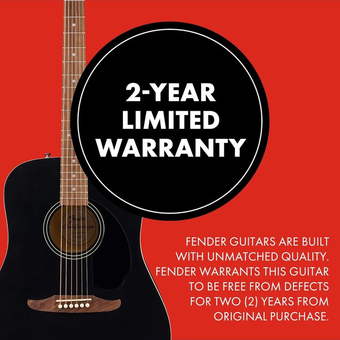 Акустична гітара Fender FA-25 Dreadnought з палісандровим гриф, чорний колір, серія California Debut Redondo