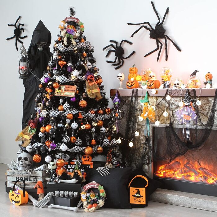 41 штука прикрас для ялинки Sea Team з міцного пластику з ниткою, середні (60 мм, 40 мм), помаранчевий колір