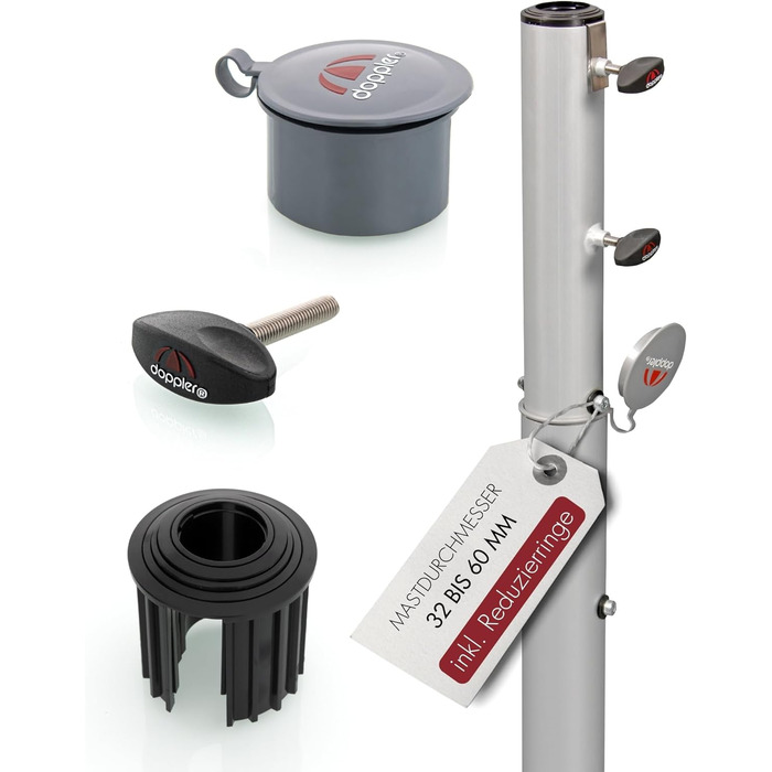 Doppler Universal Ground Sleeve 72cm - Aluminum Ground Anchor for Umbrellas with Diameters of 3.2-6.0cm - Umbrella Stand for Pouring into Concrete - Ground Anchor with Removable Extension Tube