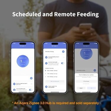 Aqara Автоматичне годування для котів та собак C1, сумісний з Aqara Zigbee 3.0 HUB, програмований, керування через Google, Alexa, Siri, SmartThings