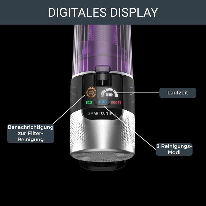 Акумуляторний вертикальний пилосос Rowenta X-Force Flex 9.60 Complete RH2099WO (фіолетовий) з LED-підсвіткою та повним набором насадок, 100 AW