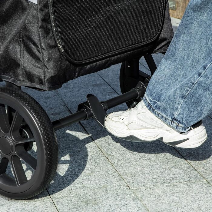 PawHut Візок для собак та котів, складний, до 30 кг, сірий (124 x 67 x 100 см)