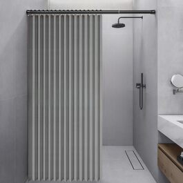 Зручний душовий завіс з льону, вологостійкий, сірий, 120x200 см. Анти-пліснявий, з магнітним кріпленням