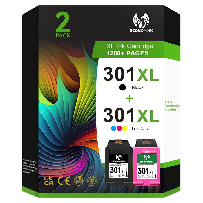 Картриджі 301XL Multipack (чорний та кольоровий) сумісні з принтерами HP DeskJet 1050, 1510, 2544, 2549, 3050, Envy 4500, 4504, 5530, 5534, OfficeJet 2620, 4630, 4632, 4634