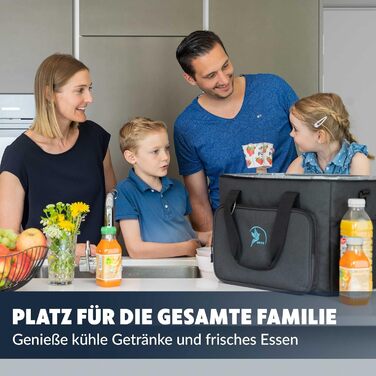 Термосумка 20/30L (складніша) - ізольована сумка-холодильник 10-12 годин для пікніка, роботи, покупок (30л, чорна) з відкривачем та PEVA-матеріалом