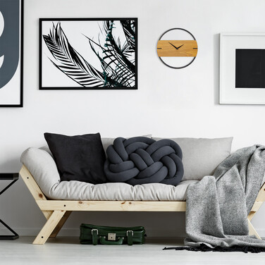 Relaxdays Wall Clock, Wood-Look