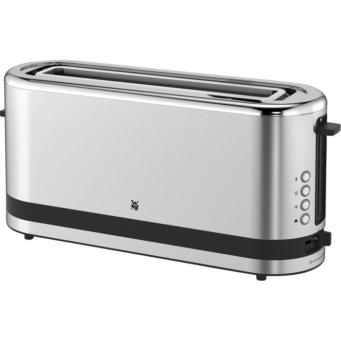 WMF Kitchenminis Long Slot Toaster with Roll Attachment, 2 Slices, XXL, Bagel Function, 7 Browning Levels, 900W, Toaster Stainless Steel Matte