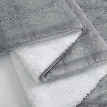 Aisbo Тепла плед для дому, фланелевий, сірий, 150x200 см, Sherpa Fleece, XL, м'який та затишний