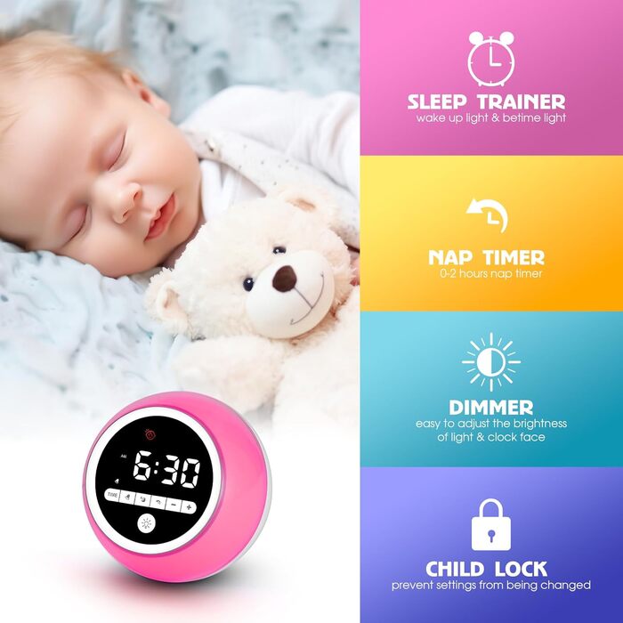 ANNNGUL Sleep Trainer for Kids, Kids Alarm Clock with Night Light Timer for Preschoolers Girls Boys