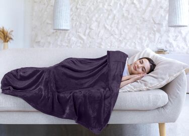 Плед Utopia Bedding: теплий та м'який флісовий плед 200x150 см (Lila)