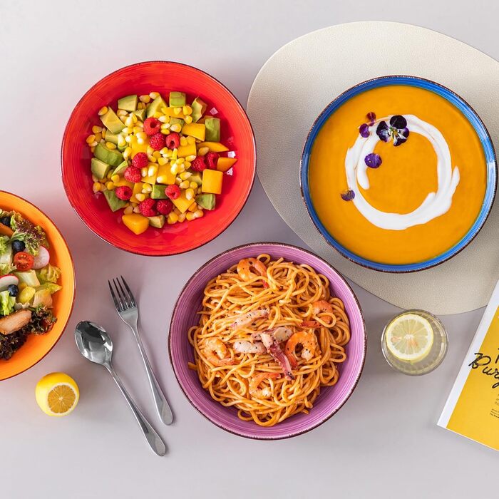 Набір супових тарілок Vancasso Bonita (6 шт.) з кераміки: супові, для пасти, спагеті, рамен, салати