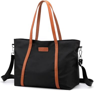Zhongningyifeng Women's Nylon Tote Bag 15.6 Inch Laptop Shoulder Handbag Wallet for Travel Work