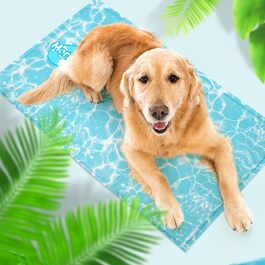 Pawtasy Cooling Mat for Dogs and Cats - Cooling Blanket for Dogs, Non-Toxic Gel Cooling Pad, Self-Cooling Dog Mat for Pets, Cooling Dog Mat - M (100 x 60 cm)