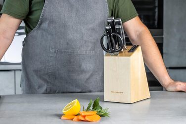 Набір кухонних ножів KitchenAid Gourmet: 5 ножів, ножиці, точилка, чорні ручки, японська сталь, 6 предметів