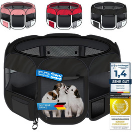 All Pets United Playpen - Large Pet Enclosure for Dogs, Cats, Rabbits & Small Animals - Indoor/Outdoor Use (Black)
