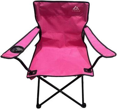 Крісло-стілець LINUMA® для риболовлі та відпочинку на природі з підстаканником та сумкою (рожевий)
