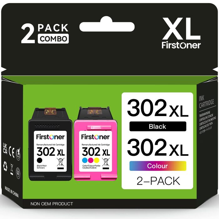 Комплект картриджів 302XL для принтерів HP OfficeJet 3830, 3831, 5220, 5230, DeskJet 3630, Envy 4520 (чорний та кольоровий)