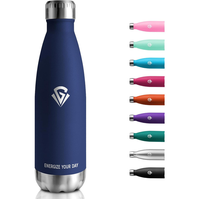 Термопляшка 1000 мл, Металева Термопляшка з Подвійними Стінками, Без BPA, для Спорту, Походів, Дітей, Фітнесу, Газованої Напою, Подорожей, Дівчаток та Хлопчиків (750 мл, Темно-Синій)