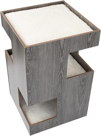 Преміум будиночок для котів з дерева, замок-вежа з ліжками, 50x50x80 см, антрацит