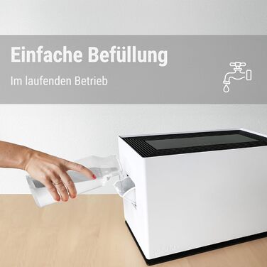 Зволожувач повітря Stadler Form Noah Pro, білий, для великих приміщень (110 м²), WiFi, App, гігростат, тихий