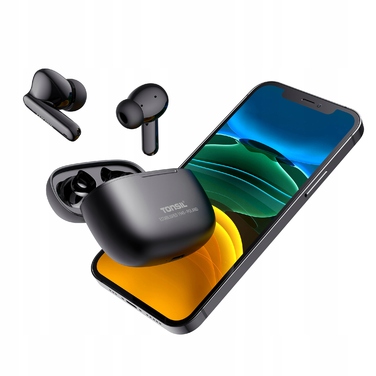 Бездротові вакуумні навушники TONSIL T50BT, чорні, Bluetooth
