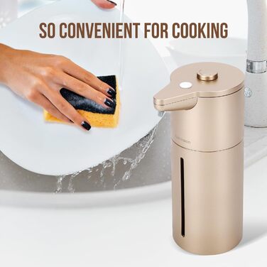 Автоматичний дозатор мила безконтактний, для кухні та ванної кімнати, сенсорний, регульована гучність, тривалий час роботи акумулятора, сумісний з густою та рідкою милом, простий у використанні для дітей, не забивається