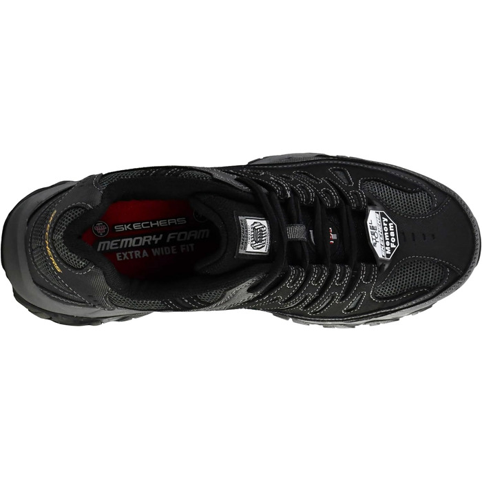 Черевики робочі чоловічі Skechers Cankton Ebbitt зі сталевим підноском, чорно-темно-сірі (31 EU)