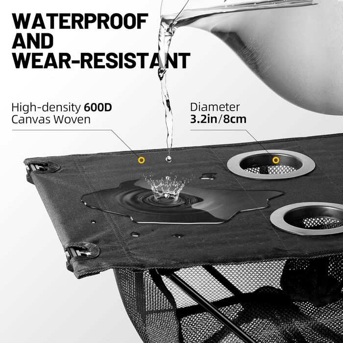 Складаний туристичний столик Zune Lotoo для кемпінгу, пікніків та риболовлі (60x40x40 см)