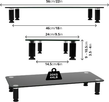 Підставка для монітора Duronic DM053 50x20 см, акрилова, до 30 кг, ергономічний підйомник для екрана, ноутбука, LCD/LED/OLED телевізорів