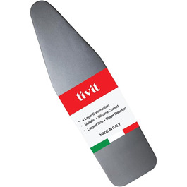 TIVIT Ironing Board Cover, 19 x 55 cm, Pro Grip Pad Covers with 3 fastening straps and elastic cord, durable, scratch and dirt-resistant, padded layers, heat-reflective AlumiTek Pro 19x55