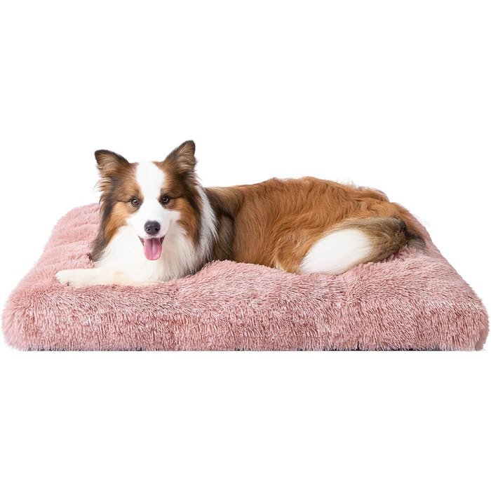 М'яке ліжко для собак EHEYCIGA, 60x45 см, рожеве. Зручне, миється, з довгим плюшем, не слизьке. Підходить для маленьких собак. Розміри: 105x70x9 см