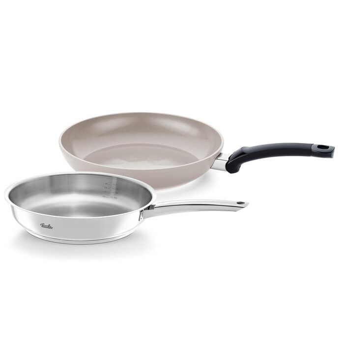 Fissler Pure Collection: Пательня сталева з антипригарним покриттям Ceratal 24 см + 28 см, виготовлено в Німеччині, для індукційних плит