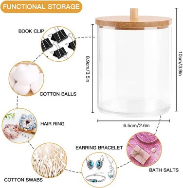 Набір аксесуарів для ванної кімнати Otostar Bambus Grey: мильниця, тримач для зубних щіток, дозатор мила, контейнер для ватних паличок, тримач для туалетного паперу, сміттєвий бак (6 шт.)