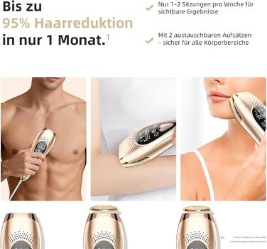 Пристрій для епіляції IPL з охолодженням 6°C, безболісна епіляція для тіла та обличчя, 999 900 імпульсів, 9 рівнів потужності, для тіла, обличчя, зони бікіні