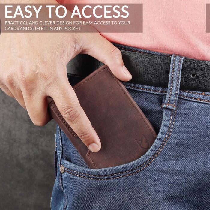 FOXHACKLE: Елегантне шкіряне картхолдер для жінок та чоловіків. RFID-захист, тонкий дизайн, мінімалістичний картхолдер Hunter Coffee Brown