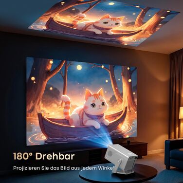 Magcubic Mini Beamer 4K/8K: Портативний проєктор з Android 14, WiFi 6, Bluetooth 5.4, Автофокус, Автоматична корекція трапеції, 180° поворот, 5W динамік, 800ANSI, HY350MAX