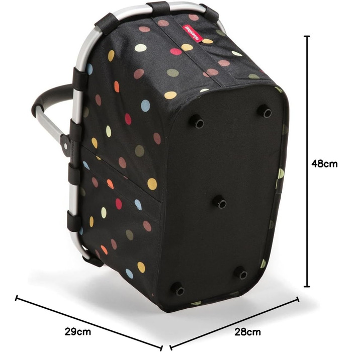 Сумка-шопер Reisenthel Carrybag Dots – Чорна, водонепроникна, з великим об'ємом та внутрішньою кишенею