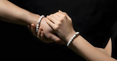 Чоловічий браслет Aulite з натурального каменю 8 мм, регульований, білий, Італія