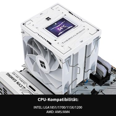Thermalright Burst Assassin 120 Vision White - кулер для CPU з IPS-дисплеєм, підтримка Intel LGA1851/1700/115X, AM4/AM5