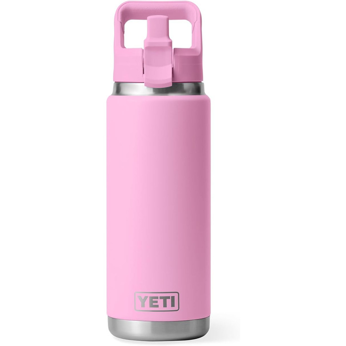 Термос-пляшка YETI Rambler 750 мл з вакуумною ізоляцією, нержавіюча сталь, з кришкою та трубочкою, колір Strong Pink