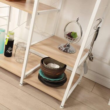 Стелаж для кухні та мікрохвильової печі Soges Bäckerregal, білий, 3 полиці