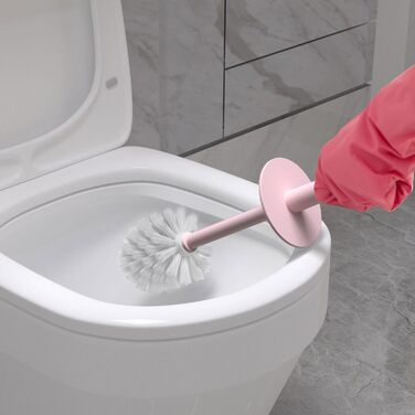 Набір для чищення унітазу Rose: 2 шт. щітки з зручним пластиковим руків'ям та м'якою щетиною, 4 насадки, ергономічний дизайн, для ванної кімнати та туалету