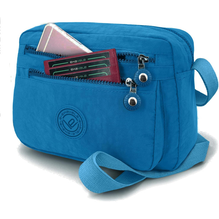 Сумка жіноча через плече ekavale Kleine Schultertasche синя нейлонова водонепроникна, легка крос-боді для дівчаток