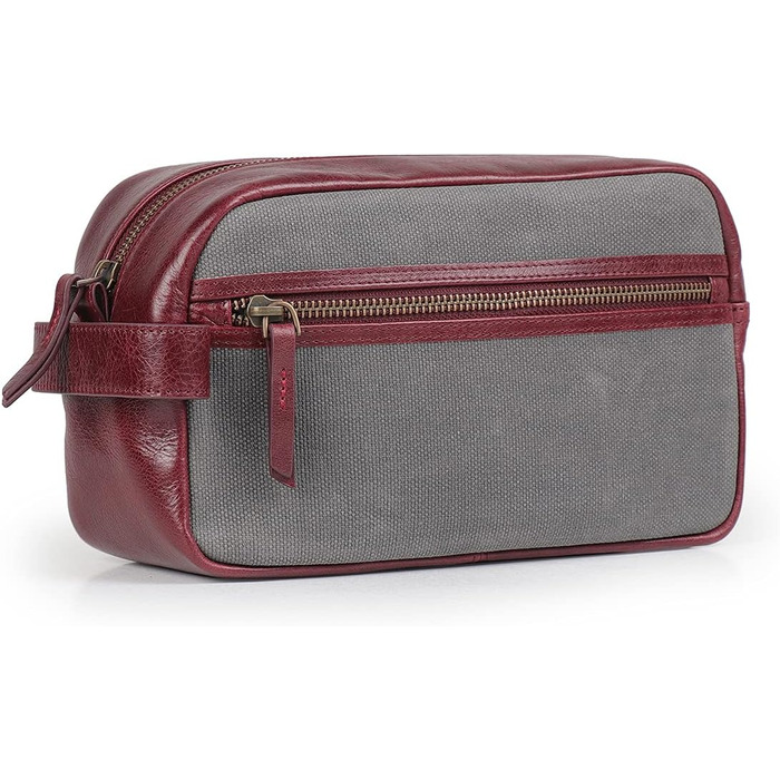 Чоловіча/Жіноча дорожня сумка Londo Echtleder, набір сумок для туалету (Бургунді)