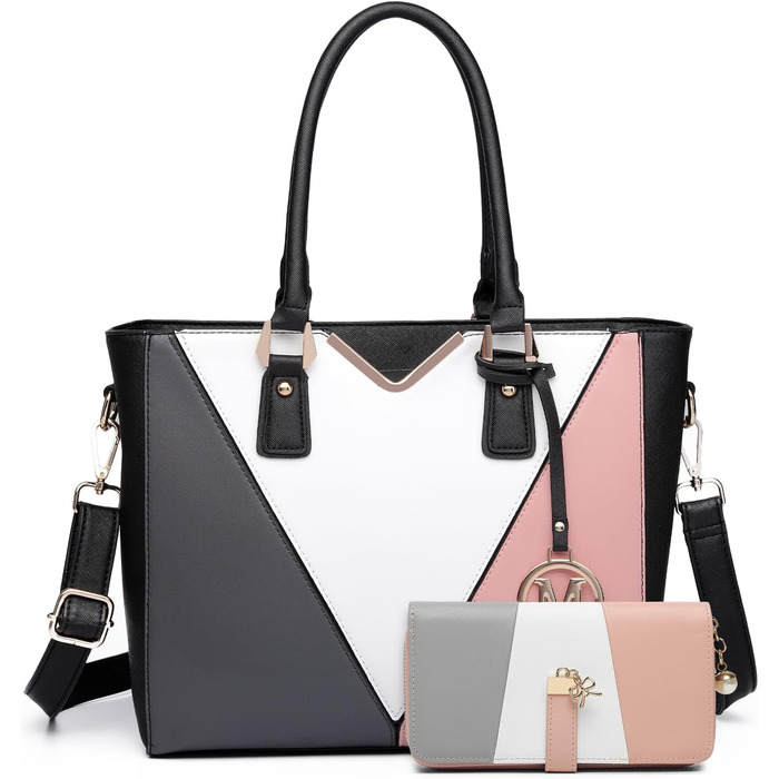 Сумка жіноча Lulu Daen середнього розміру з PU шкіри, комплект 2 в 1, нюдовий колір - для роботи, подорожей, бізнесу