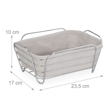 Relaxdays Bread Box Metal with Fabric Insert