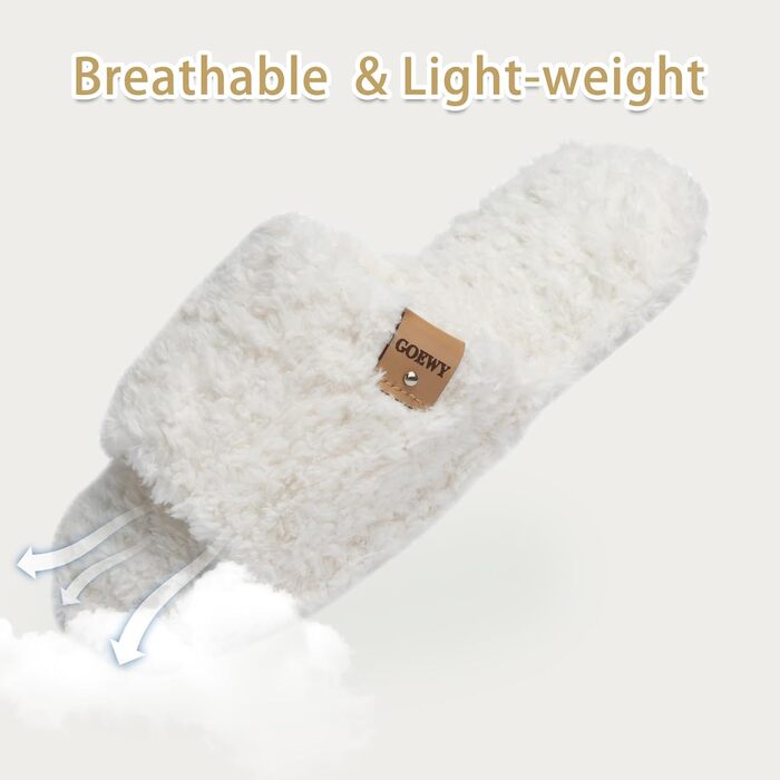 Жіночі домашні тапочки з меморі-піною - м'які відкриті тапочки на п'яті, неслизька підошва для дому/на вулицю. Супер м'які пухнасті тапочки-слайдери в подарунок для жінок та матерів